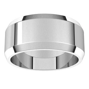 18K Yellow Or White Or Rose Gold Lightweight Beveled-Edge Flat Band