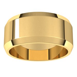 18K Yellow Or White Or Rose Gold Lightweight Beveled-Edge Flat Band