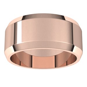 18K Yellow Or White Or Rose Gold Lightweight Beveled-Edge Flat Band
