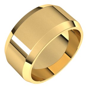 18K Yellow Or White Or Rose Gold Lightweight Beveled-Edge Flat Band