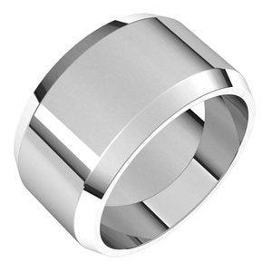 18K Yellow Or White Or Rose Gold Lightweight Beveled-Edge Flat Band