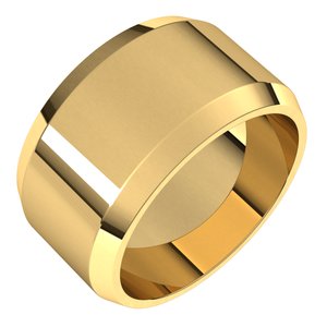 18K Yellow Or White Or Rose Gold Lightweight Beveled-Edge Flat Band