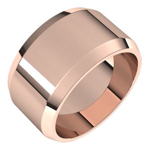 18K Yellow Or White Or Rose Gold Lightweight Beveled-Edge Flat Band