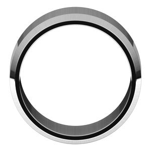 18K Yellow Or White Or Rose Gold Lightweight Beveled-Edge Flat Band
