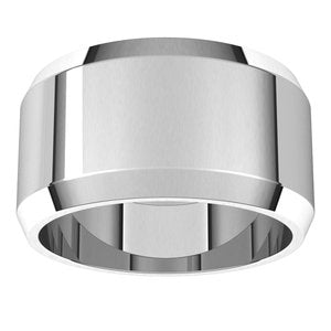18K Yellow Or White Or Rose Gold Lightweight Beveled-Edge Flat Band