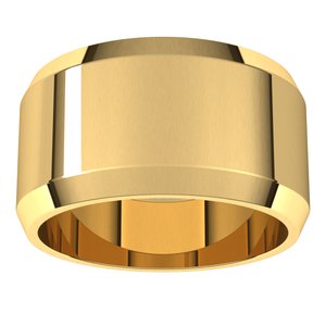 18K Yellow Or White Or Rose Gold Lightweight Beveled-Edge Flat Band