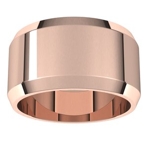 18K Yellow Or White Or Rose Gold Lightweight Beveled-Edge Flat Band