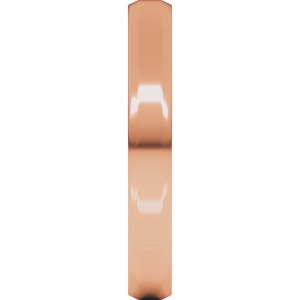18K Yellow Or White Or Rose Gold Lightweight Beveled-Edge Flat Band