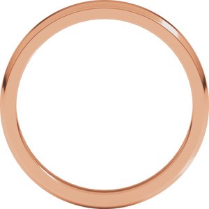 18K Yellow Or White Or Rose Gold Lightweight Beveled-Edge Flat Band