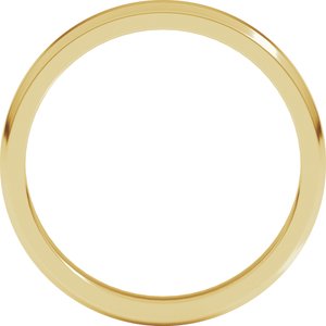 18K Yellow Or White Or Rose Gold Lightweight Beveled-Edge Flat Band