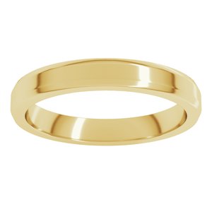 18K Yellow Or White Or Rose Gold Lightweight Beveled-Edge Flat Band