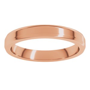 18K Yellow Or White Or Rose Gold Lightweight Beveled-Edge Flat Band