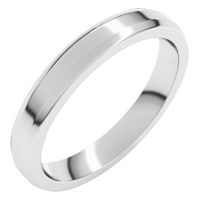 Sterling Silver Lightweight Beveled-Edge Flat Band