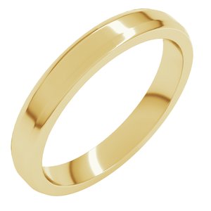 18K Yellow Or White Or Rose Gold Lightweight Beveled-Edge Flat Band