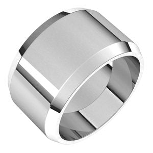 18K Yellow Or White Or Rose Gold Lightweight Beveled-Edge Flat Band