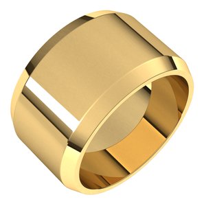 18K Yellow Or White Or Rose Gold Lightweight Beveled-Edge Flat Band