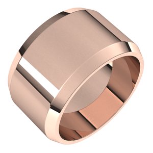 18K Yellow Or White Or Rose Gold Lightweight Beveled-Edge Flat Band