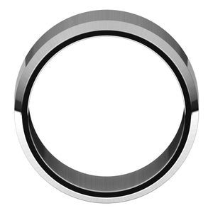 18K Yellow Or White Or Rose Gold Lightweight Beveled-Edge Flat Band