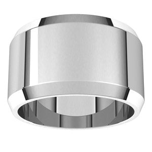 18K Yellow Or White Or Rose Gold Lightweight Beveled-Edge Flat Band