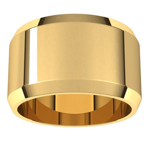 18K Yellow Or White Or Rose Gold Lightweight Beveled-Edge Flat Band