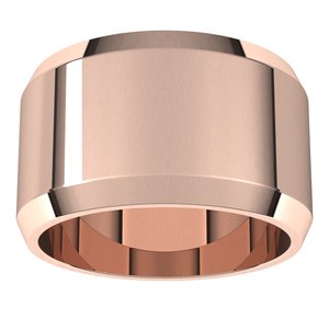 18K Yellow Or White Or Rose Gold Lightweight Beveled-Edge Flat Band