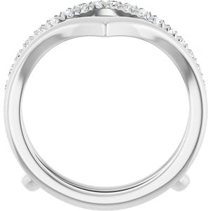 14K White Gold Round 1.5 Mm Polished 1/4 Ctw Lab Grown Diamond V-Shaped Ring Guard Size 7