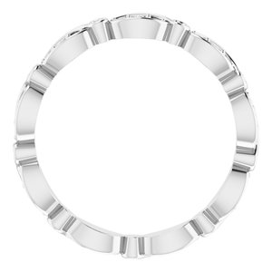 14K White Gold Round G-H Si2-Si3 1/5 Ctw Natural Diamond Eternity Band Size 7