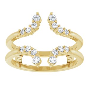 14K Yellow Gold Natural Diamond Round Natural Diamond Polished 1/3 Ctw Natural Diamond Ring Guard Size 7