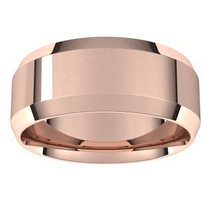 18K Yellow Or White Or Rose Gold Lightweight Beveled-Edge Comfort-Fit Flat Band