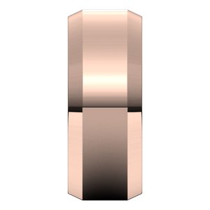 18K Yellow Or White Or Rose Gold Lightweight Beveled-Edge Comfort-Fit Flat Band