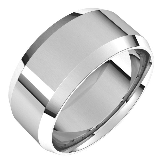 14K Yellow Or White Gold Or Platinum Lightweight Beveled-Edge Comfort Fit Light Band