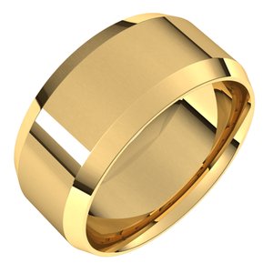 18K Yellow Or White Or Rose Gold Lightweight Beveled-Edge Comfort-Fit Flat Band