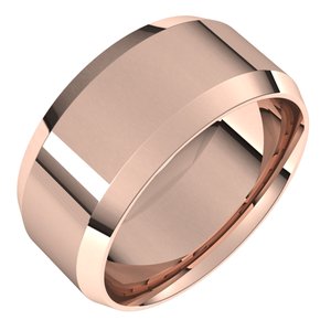 18K Yellow Or White Or Rose Gold Lightweight Beveled-Edge Comfort-Fit Flat Band