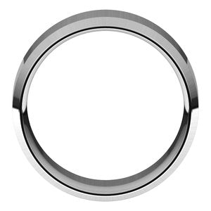 18K Yellow Or White Or Rose Gold Lightweight Beveled-Edge Comfort-Fit Flat Band