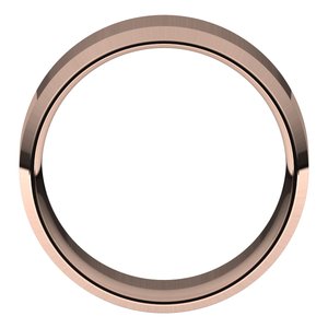 18K Yellow Or White Or Rose Gold Lightweight Beveled-Edge Comfort-Fit Flat Band