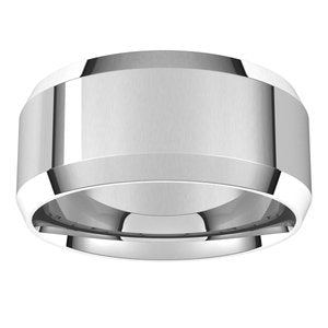 18K Yellow Or White Or Rose Gold Lightweight Beveled-Edge Comfort-Fit Flat Band