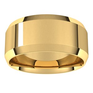 18K Yellow Or White Or Rose Gold Lightweight Beveled-Edge Comfort-Fit Flat Band