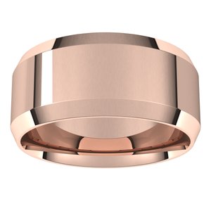 18K Yellow Or White Or Rose Gold Lightweight Beveled-Edge Comfort-Fit Flat Band