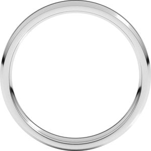 18K Yellow Or White Or Rose Gold Lightweight Beveled-Edge Comfort-Fit Flat Band