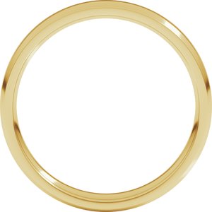 18K Yellow Or White Or Rose Gold Lightweight Beveled-Edge Comfort-Fit Flat Band