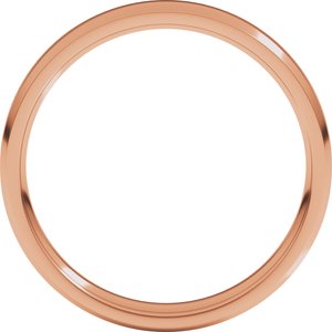 18K Yellow Or White Or Rose Gold Lightweight Beveled-Edge Comfort-Fit Flat Band
