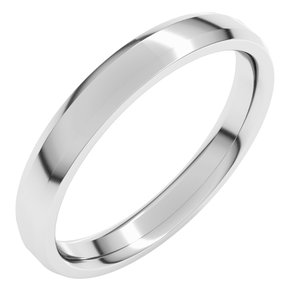 Platinum Lightweight Beveled-Edge Comfort-Fit Flat Band