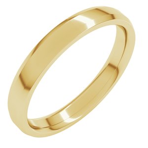 18K Yellow Or White Or Rose Gold Lightweight Beveled-Edge Comfort-Fit Flat Band