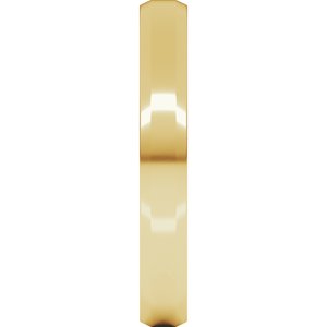 18K Yellow Or White Or Rose Gold Lightweight Beveled-Edge Comfort-Fit Flat Band