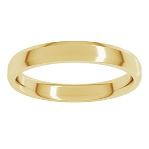 18K Yellow Or White Or Rose Gold Lightweight Beveled-Edge Comfort-Fit Flat Band