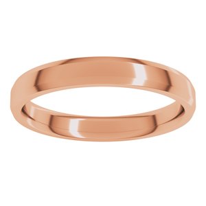 18K Yellow Or White Or Rose Gold Lightweight Beveled-Edge Comfort-Fit Flat Band