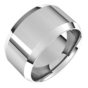 18K Yellow Or White Or Rose Gold Lightweight Beveled-Edge Comfort-Fit Flat Band