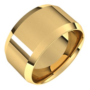 18K Yellow Or White Or Rose Gold Lightweight Beveled-Edge Comfort-Fit Flat Band