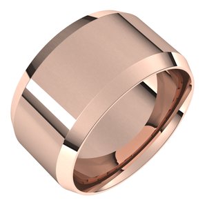 18K Yellow Or White Or Rose Gold Lightweight Beveled-Edge Comfort-Fit Flat Band