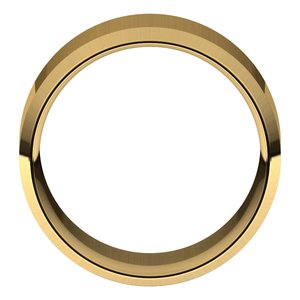 18K Yellow Or White Or Rose Gold Lightweight Beveled-Edge Comfort-Fit Flat Band